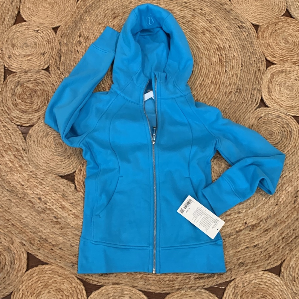 NWT kayak blue scuba full-zip hoodie lululemon athletica size 8 - Picture 2 of 5